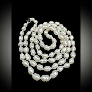 Vintage White Potato Pearls Necklace 34” Vintage White Pearl Necklace 34”